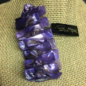 Purple MOP Shell Bracelet Chunky Organic Mother Of Pearl Retro BoHo